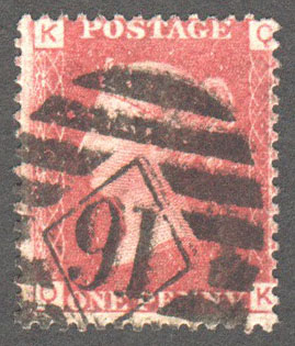 Great Britain Scott 33 Used Plate 97 - QK - Click Image to Close